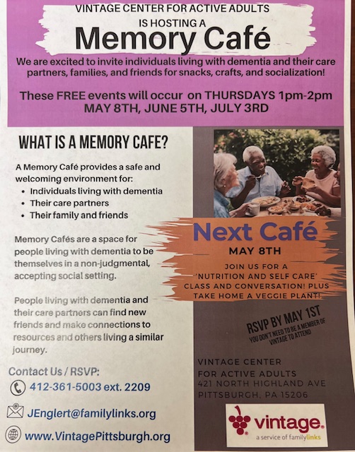 Memory Cafe-Dementia/Caregiver Social Group